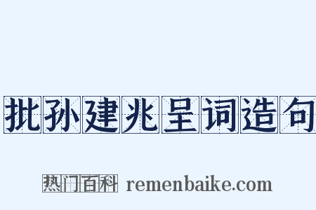 批孙建兆呈词造句是什么意思的图片